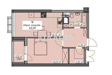 1-кімнатна квартира за адресою Курортний пров. (площа 45,3 м²) - Atlanta.ua - фото 12