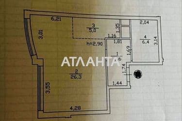 1-кімнатна квартира за адресою Гагаріна пр. (площа 44 м²) - Atlanta.ua - фото 20