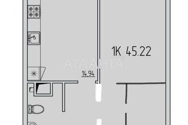 1-room apartment apartment by the address st. Zhemchuzhnaya (area 45 m²) - Atlanta.ua - photo 20