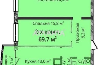 2-комнатная квартира по адресу Гагарина пр. (площадь 70 м²) - Atlanta.ua - фото 9