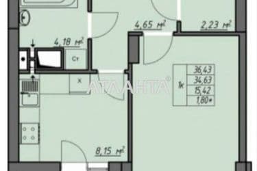 1-кімнатна квартира за адресою вул. Грушевського Михайла (площа 35,4 м²) - Atlanta.ua - фото 30