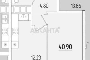 1-комнатная квартира по адресу ул. Краснова (площадь 40,9 м²) - Atlanta.ua - фото 6