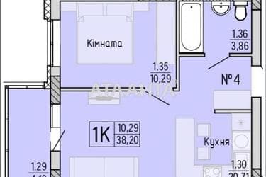 1-кімнатна квартира за адресою вул. Профспілкова (площа 38 м²) - Atlanta.ua - фото 20