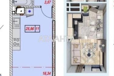 1-room apartment apartment by the address st. Kosvennaya Vegera (area 25,6 m²) - Atlanta.ua - photo 12
