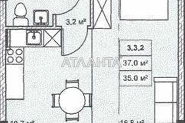 1-кімнатна квартира за адресою вул. Бочарова ген. (площа 34,9 м²) - Atlanta.ua - фото 7