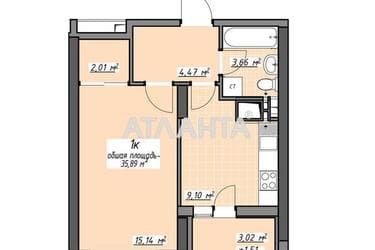 1-room apartment apartment by the address st. Glushko ak pr Dimitrova pr (area 35,9 m²) - Atlanta.ua - photo 10