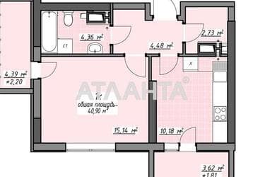 1-room apartment apartment by the address st. Glushko ak pr Dimitrova pr (area 40,9 m²) - Atlanta.ua - photo 6