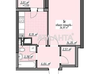 1-комнатная квартира по адресу Глушко ак. Пр. (площадь 35,0 м²) - Atlanta.ua - фото 21