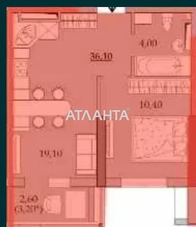 1-room apartment apartment by the address st. Vilyamsa ak (area 38,8 m²) - Atlanta.ua - photo 20