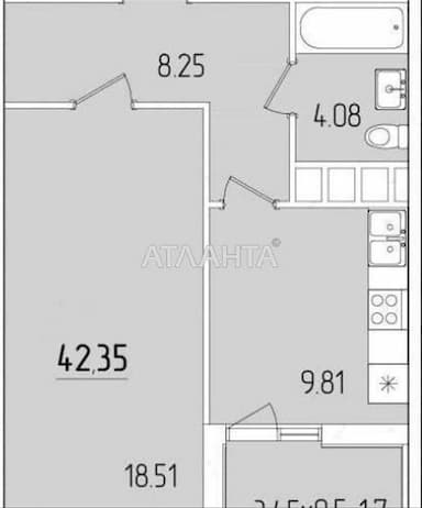 1-кімнатна квартира за адресою вул. Краснова (площа 42 м²) - Atlanta.ua - фото 8