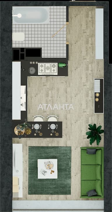 1-комнатная квартира по адресу Курортный пер. (площадь 29,9 м²) - Atlanta.ua - фото 32