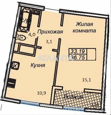 1-room apartment apartment by the address st. Genuezskaya (area 37 m²) - Atlanta.ua - photo 22