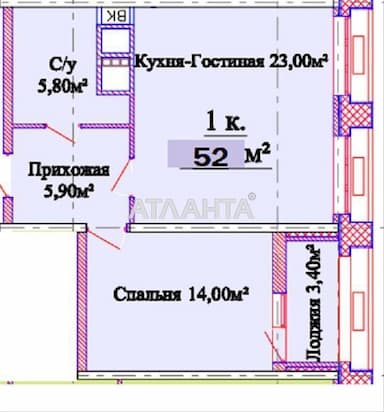 1-комнатная квартира по адресу ул. Толбухина (площадь 52 м²) - Atlanta.ua - фото 18